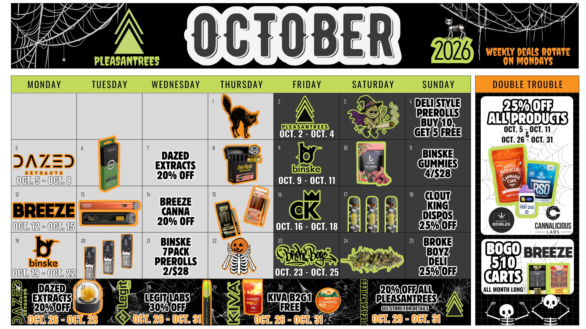October Deals Calendar Web Image