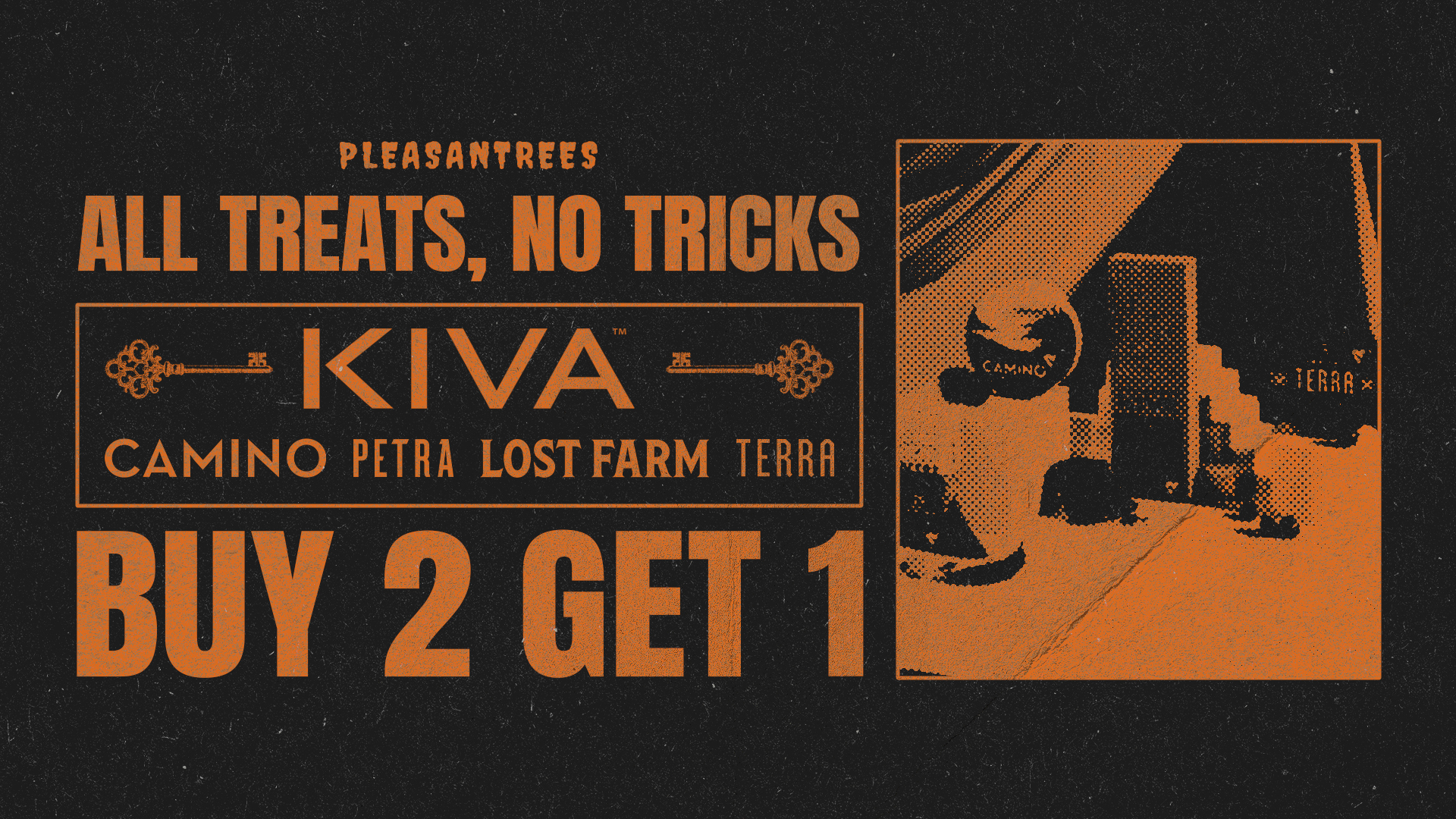 BOO-GO: Halloween B2G1 on All Kiva Brands at Pleasantrees