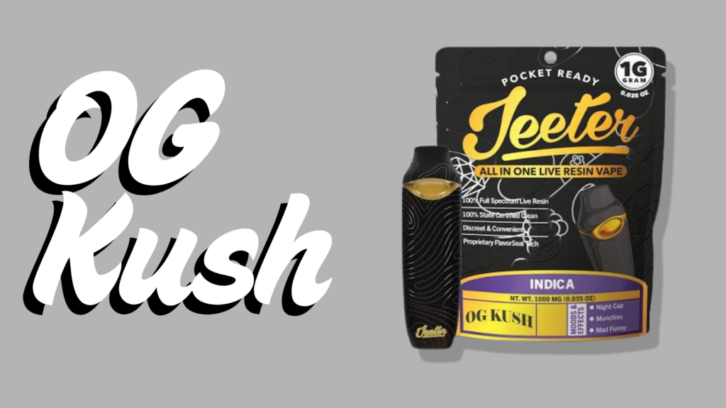 Jeeter Live Resin disposable vape, OG Kush, 1g